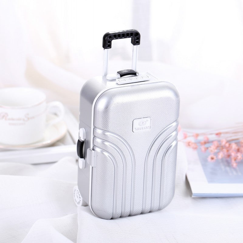 Creative cute rotating girl trolley suitcase music box