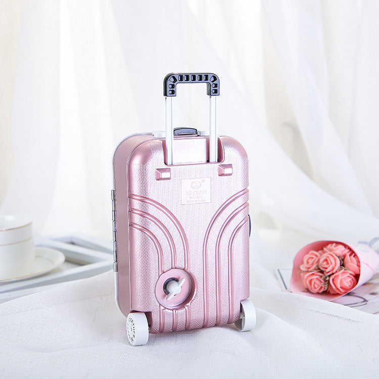 Creative cute rotating girl trolley suitcase music box