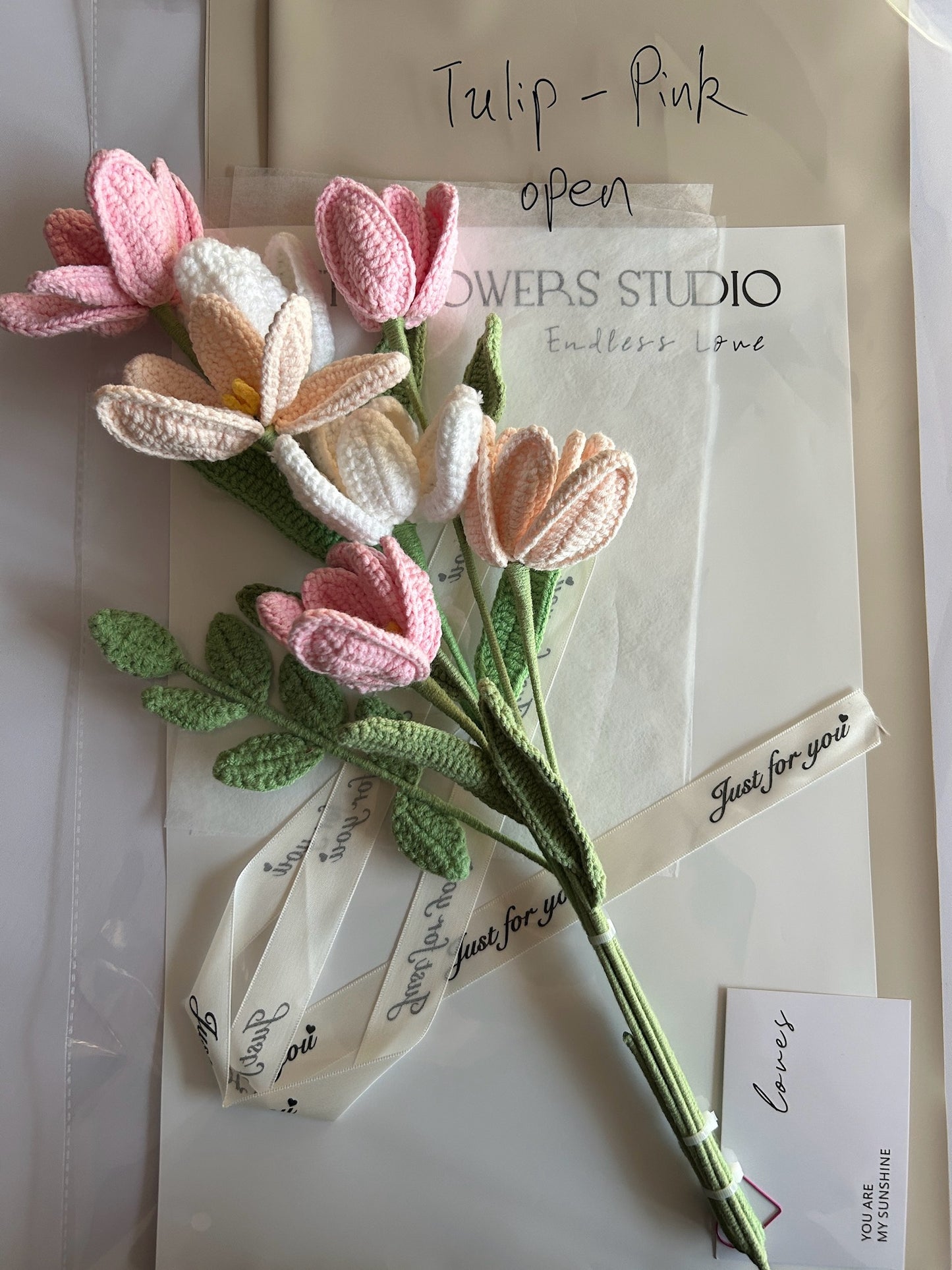 Crocheted Tulip Flower Bouquet - DIY