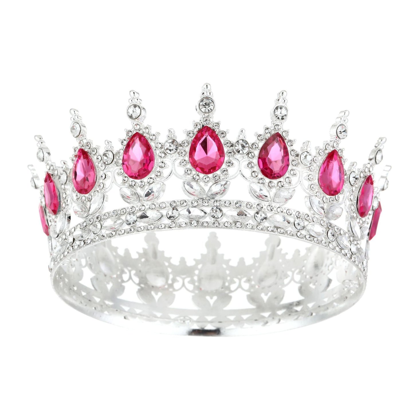 Crown bride headdress dress wedding princess luxury shiny full round crown
