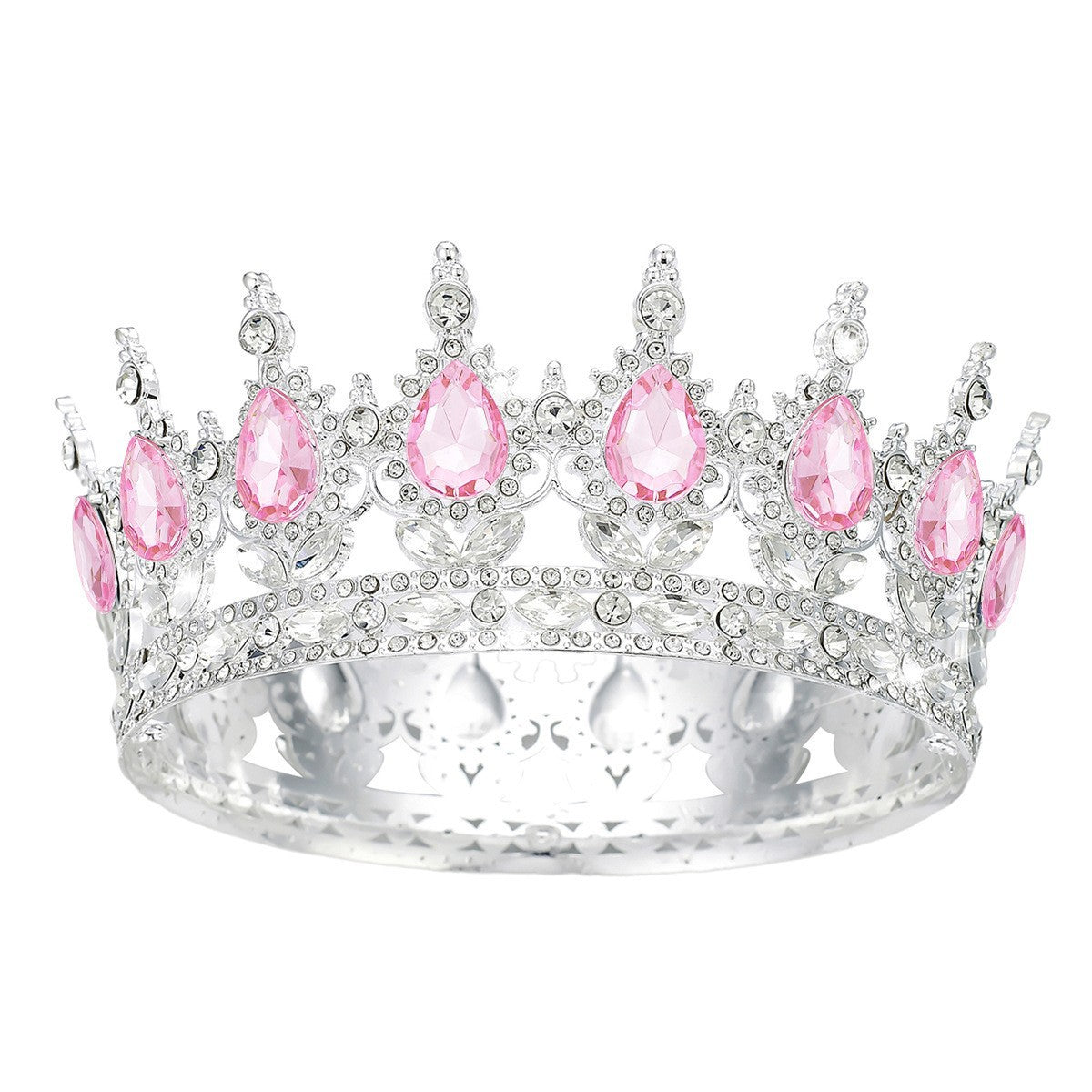 Crown bride headdress dress wedding princess luxury shiny full round crown