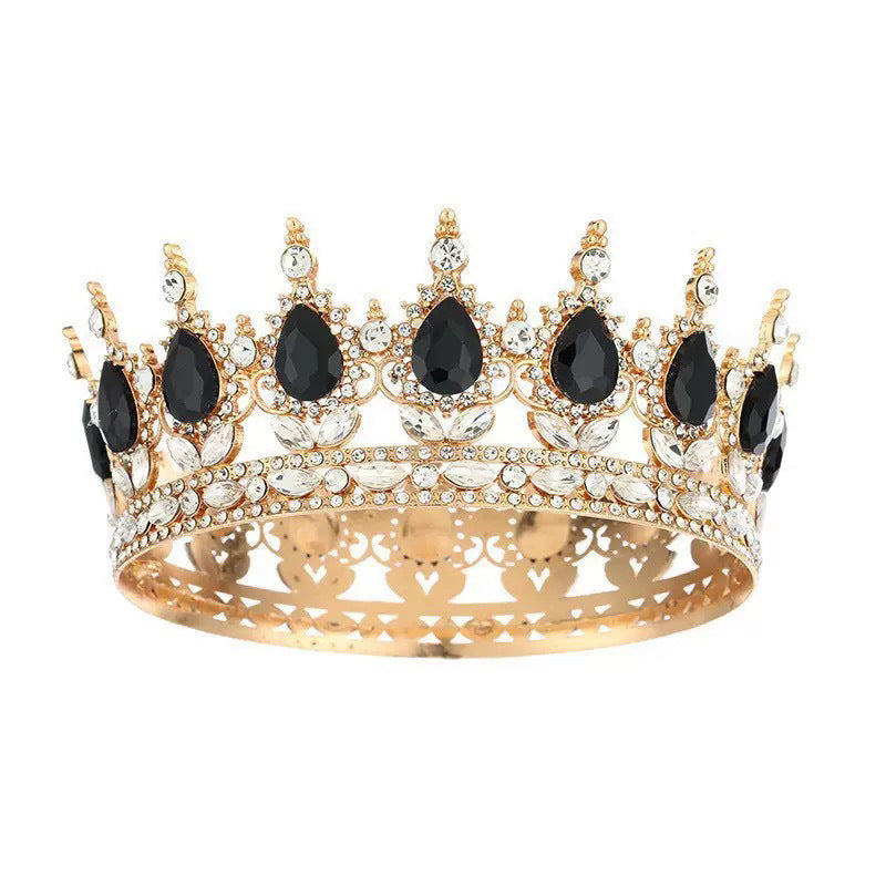 Crown bride headdress dress wedding princess luxury shiny full round crown