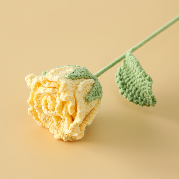 Crocheted Roselle rose branches