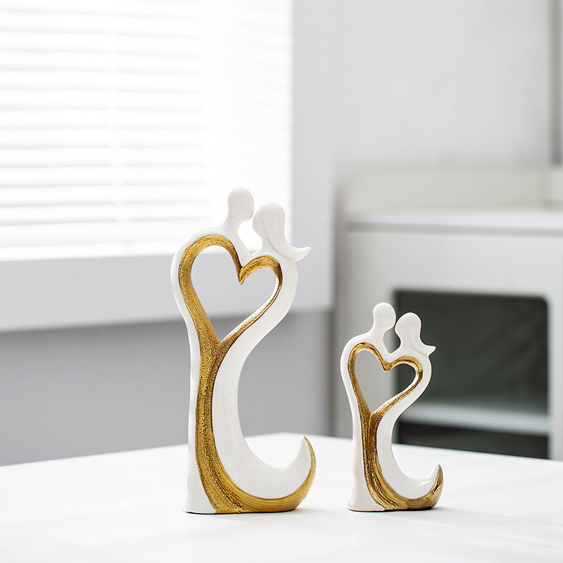 Creative ceramic ornaments romantic love home ornaments living room desktop decorations