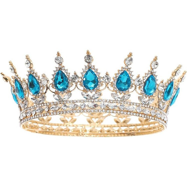 Crown bride headdress dress wedding princess luxury shiny full round crown