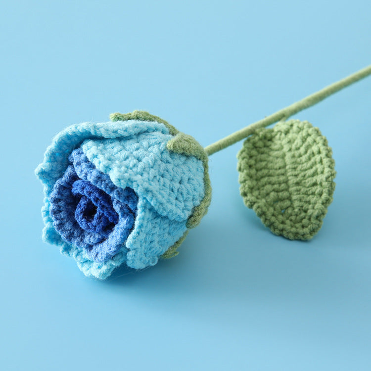 Crocheted Roselle rose branches