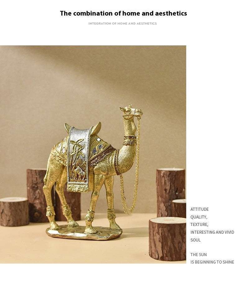 Classical style luxury art camel ornaments new home living room entrance TV cabinet