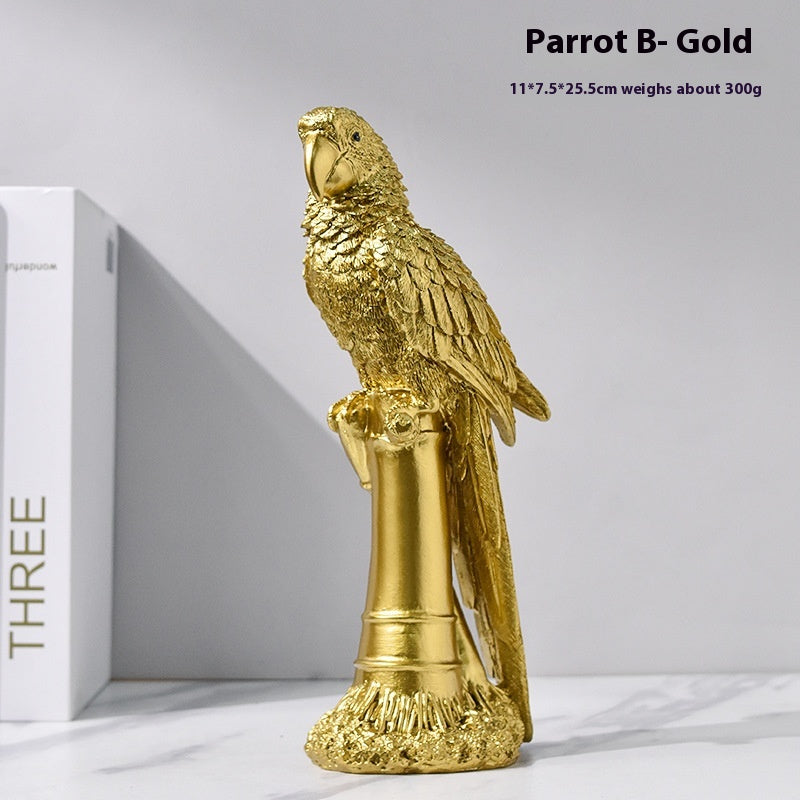 Luxury creative living room parrot ornaments handicrafts home living room TV cabinet desktop decorations