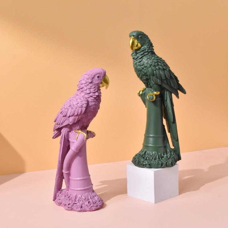 Luxury creative living room parrot ornaments handicrafts home living room TV cabinet desktop decorations