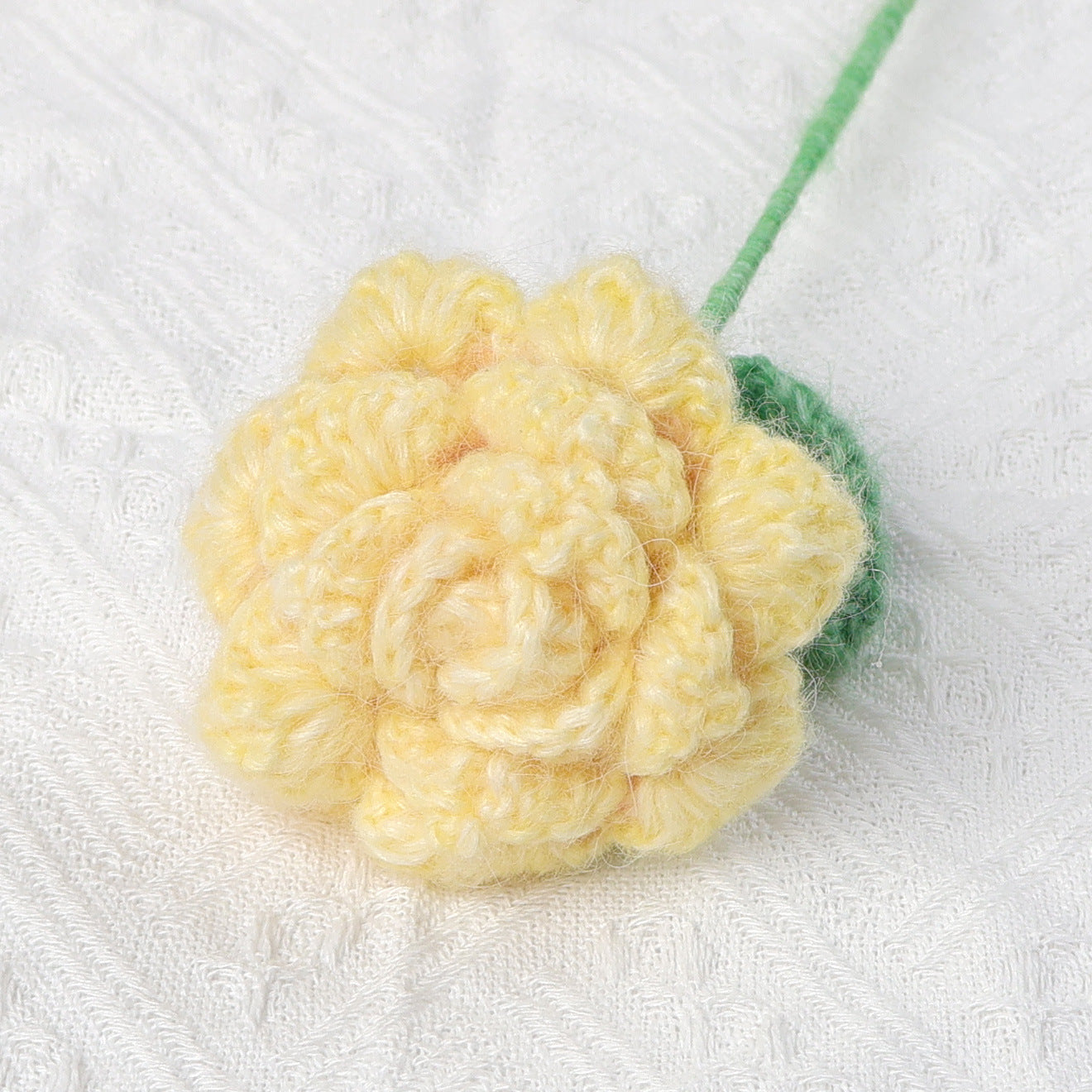 Crocheted seahorse hair rose