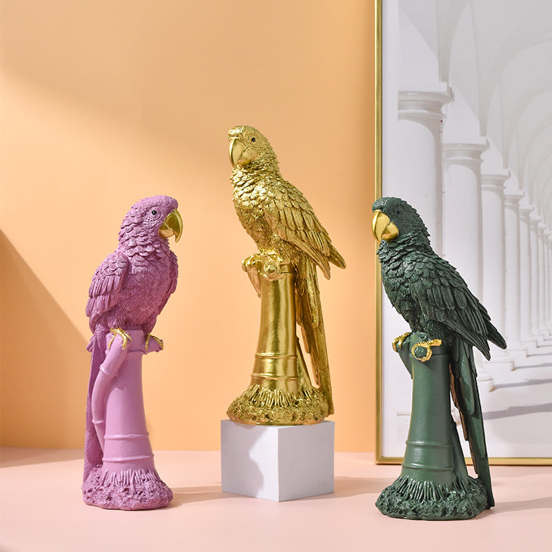 Luxury creative living room parrot ornaments handicrafts home living room TV cabinet desktop decorations