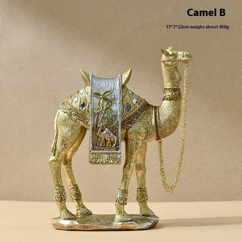 Classical style luxury art camel ornaments new home living room entrance TV cabinet