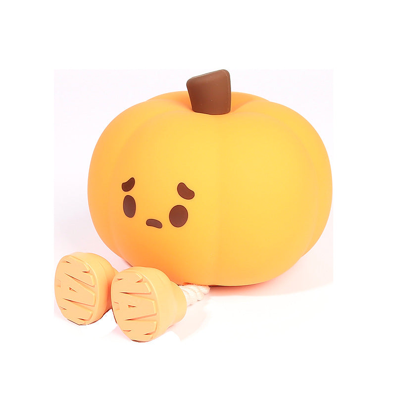 Pumpkin silicone night light bedroom sleep light bedside pat light