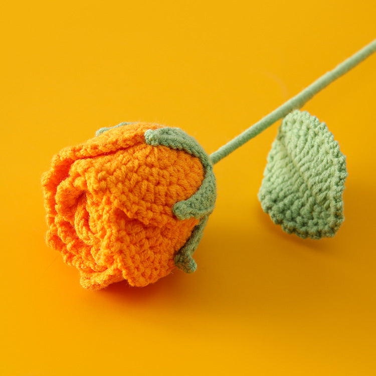 Crocheted Roselle rose branches