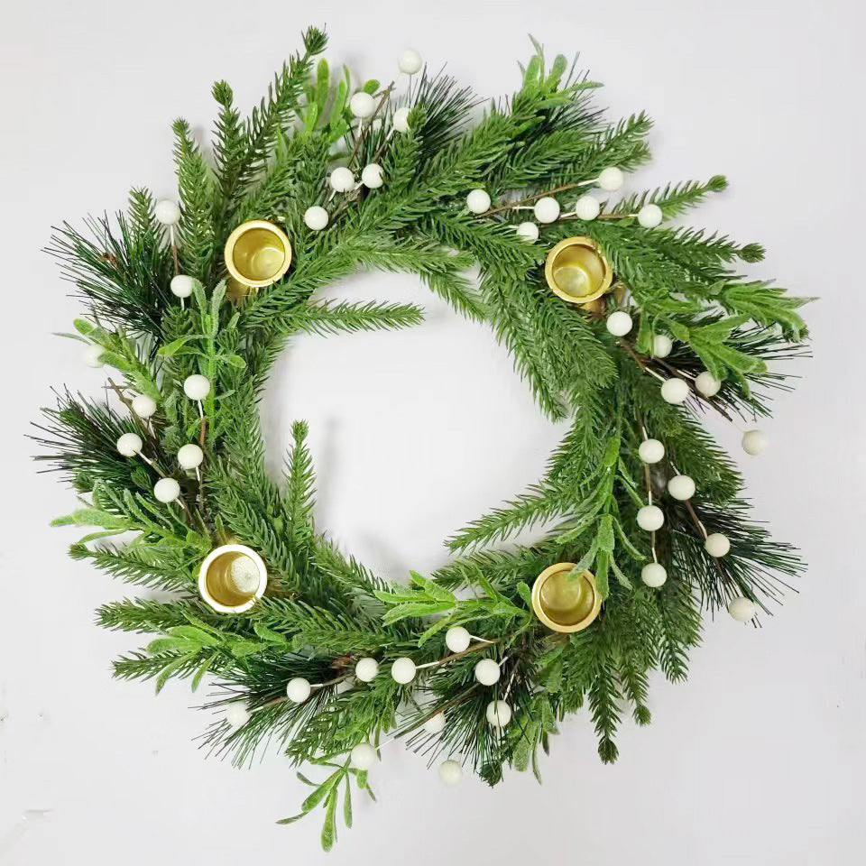 Christmas simulation wreath candle link festival atmosphere decoration home dinner party layout table setting