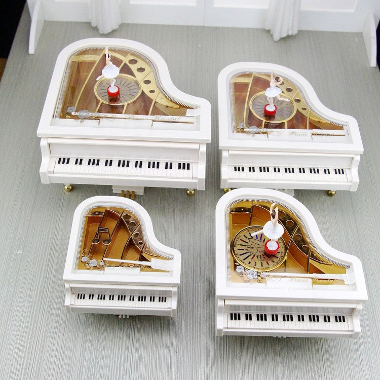 Creative piano music box ornaments rotating dancing little girl music box