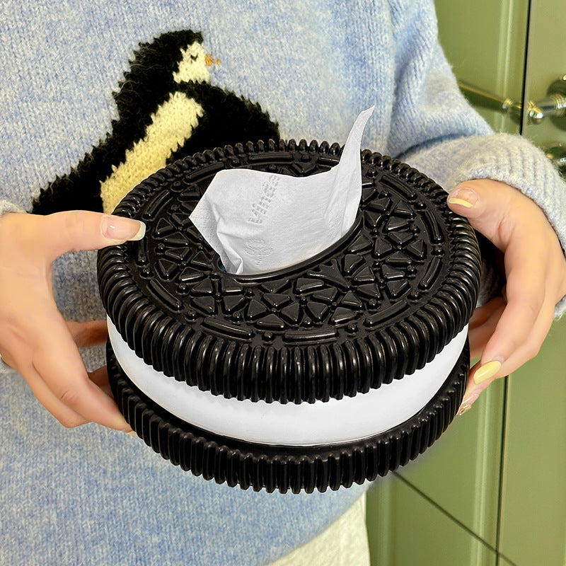 Creative simple Oreo tissue box home living room bedroom desktop high-grade tissue box decoration ornaments