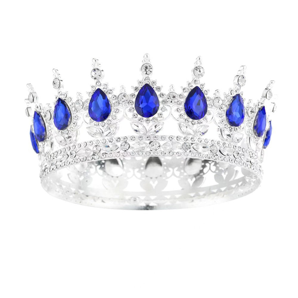 Crown bride headdress dress wedding princess luxury shiny full round crown