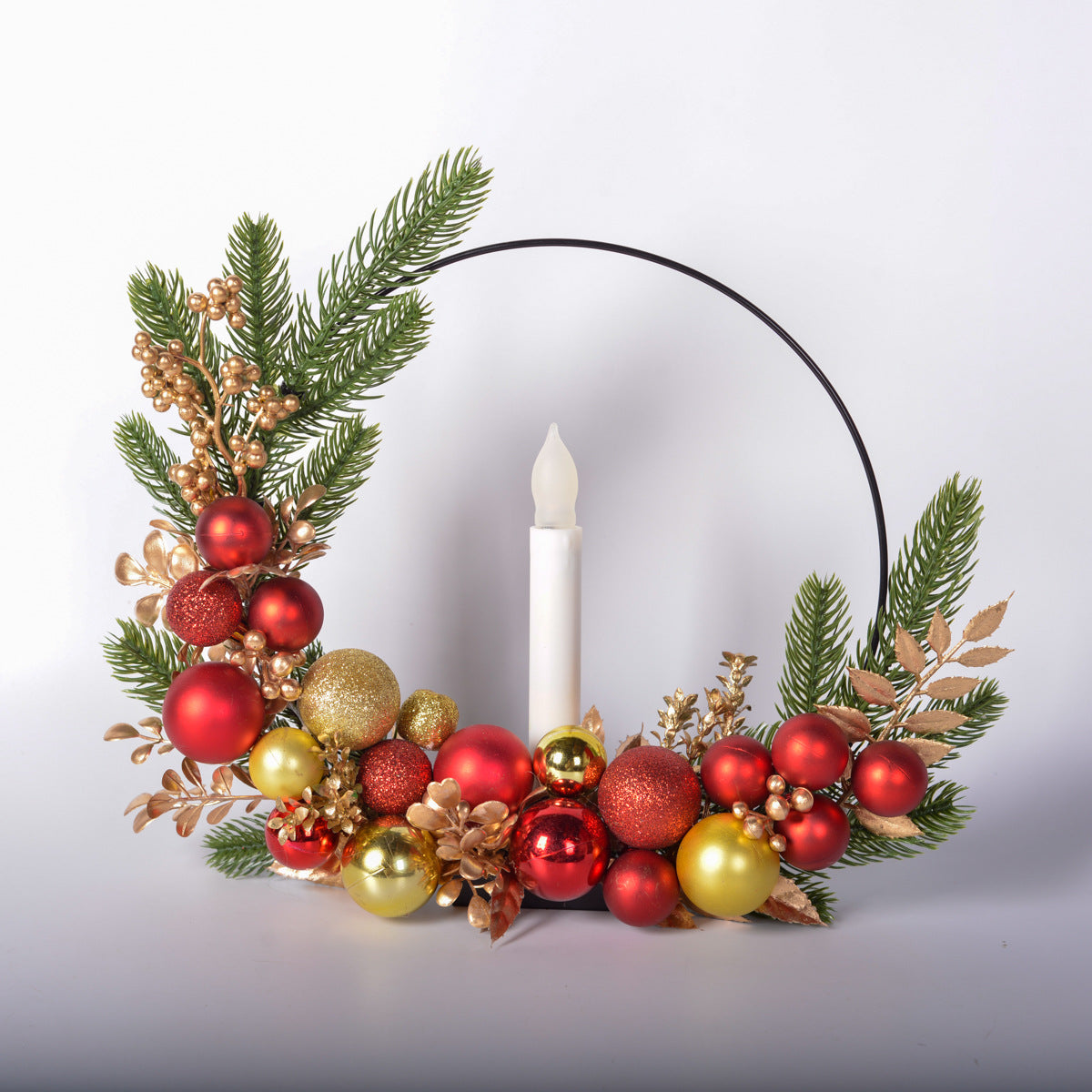 Christmas simulation wreath candle link festival atmosphere decoration home dinner party layout table setting