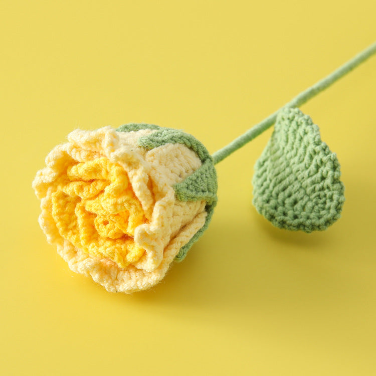Crocheted Roselle rose branches