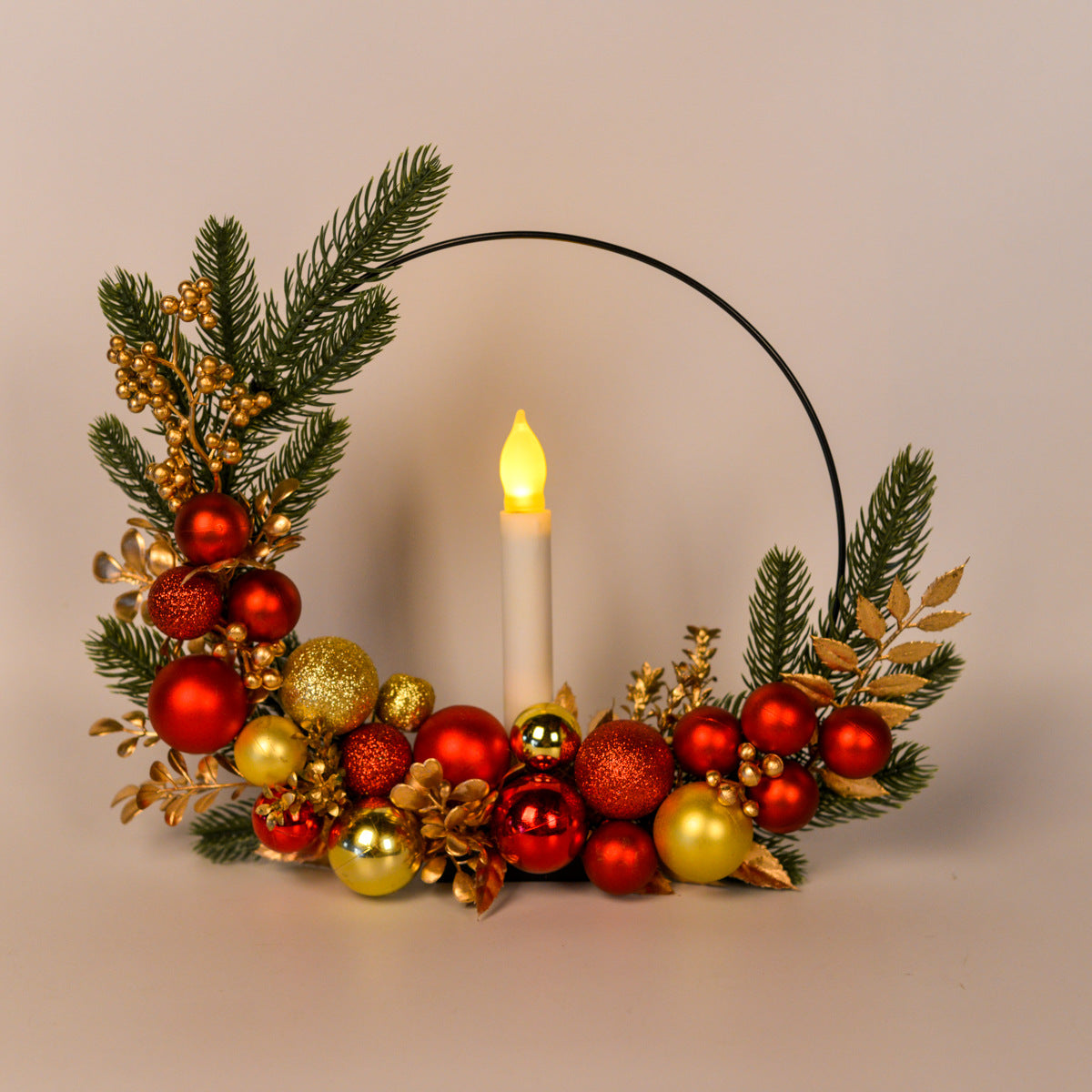 Christmas simulation wreath candle link festival atmosphere decoration home dinner party layout table setting