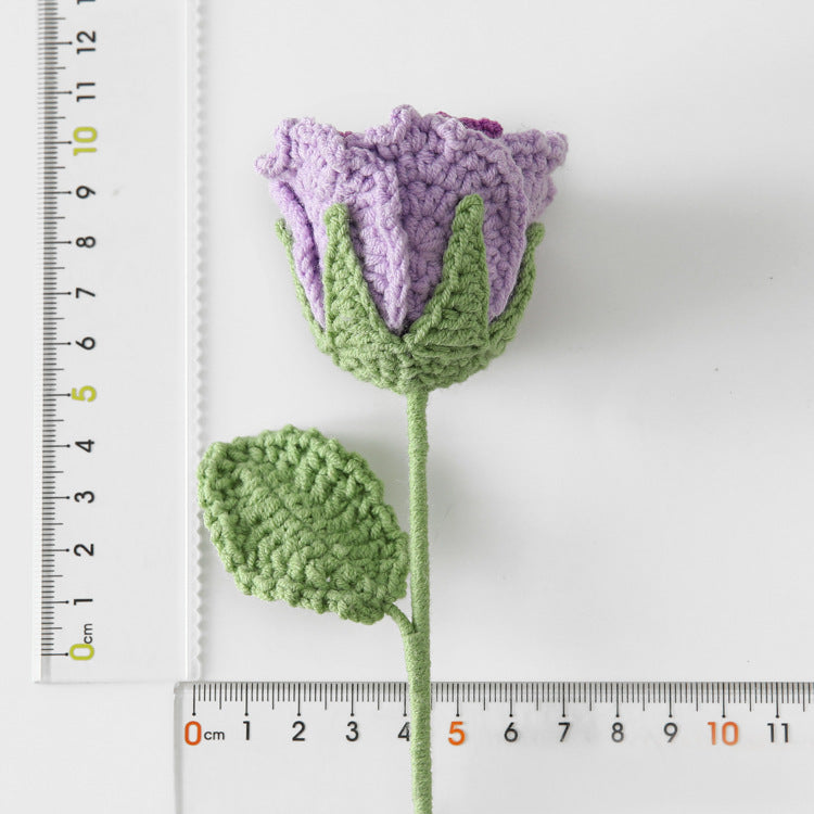 Crocheted Roselle rose branches