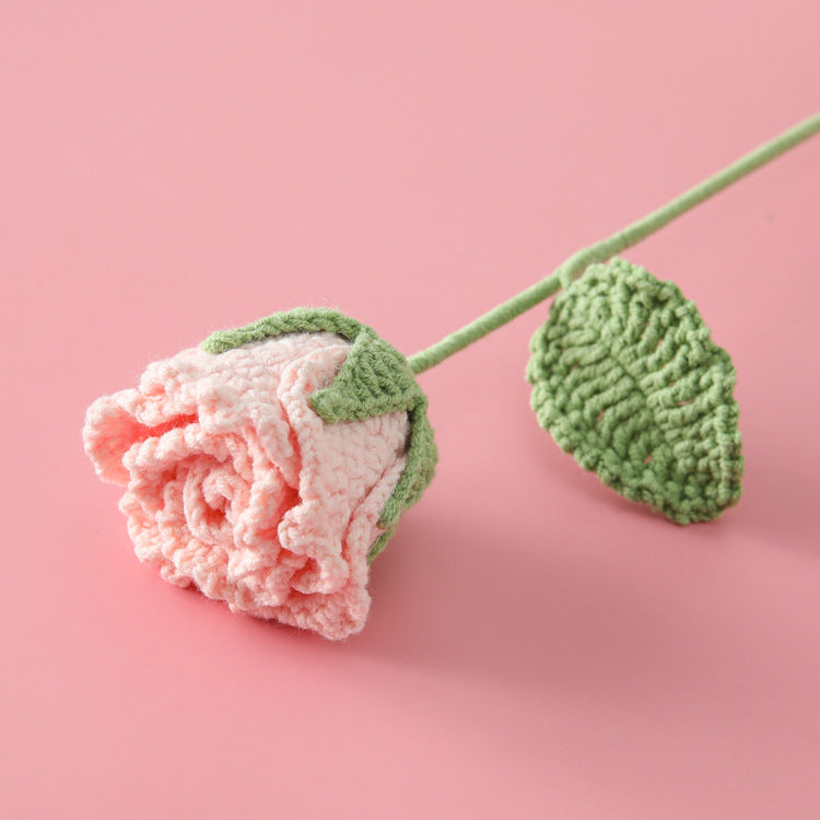 Crocheted Roselle rose branches