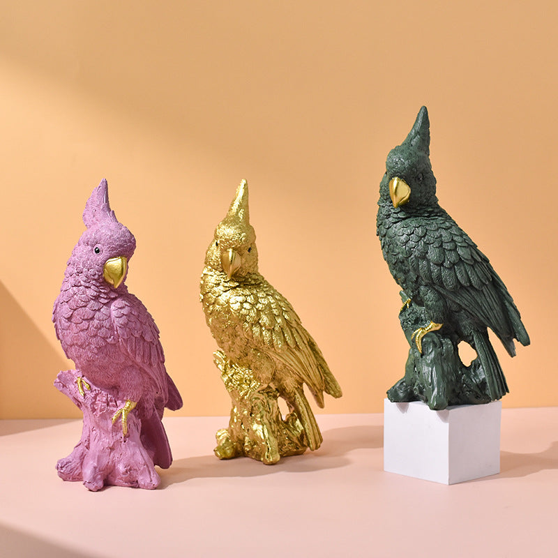 Luxury creative living room parrot ornaments handicrafts home living room TV cabinet desktop decorations