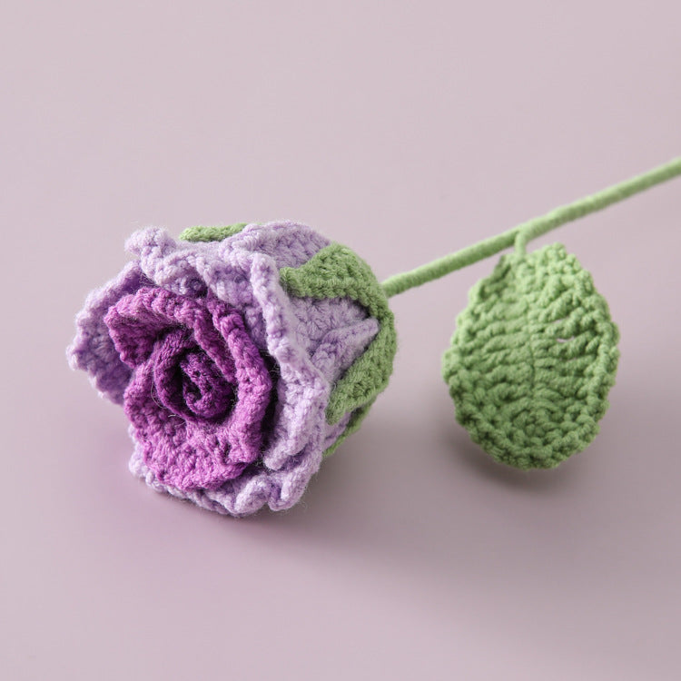 Crocheted Roselle rose branches