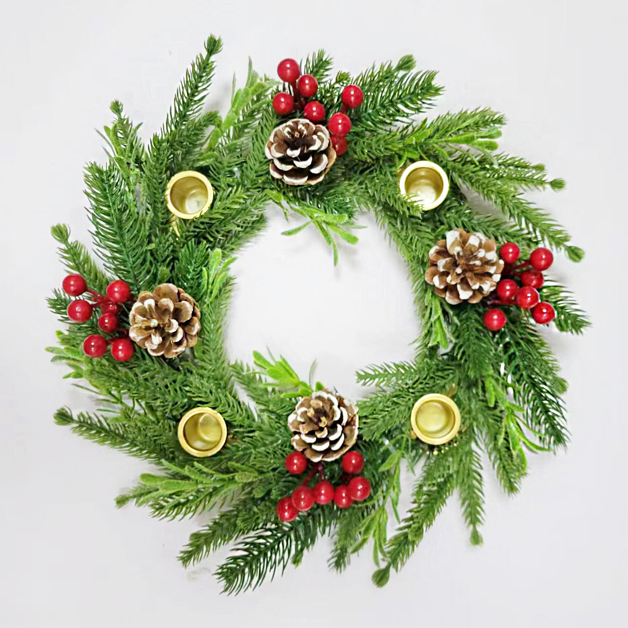 Christmas simulation wreath candle link festival atmosphere decoration home dinner party layout table setting