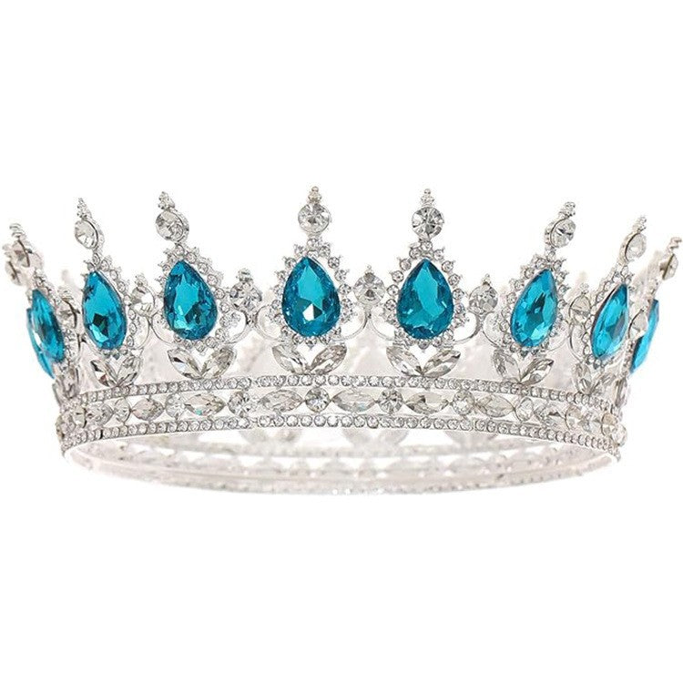 Crown bride headdress dress wedding princess luxury shiny full round crown