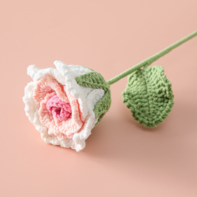 Crocheted Roselle rose branches