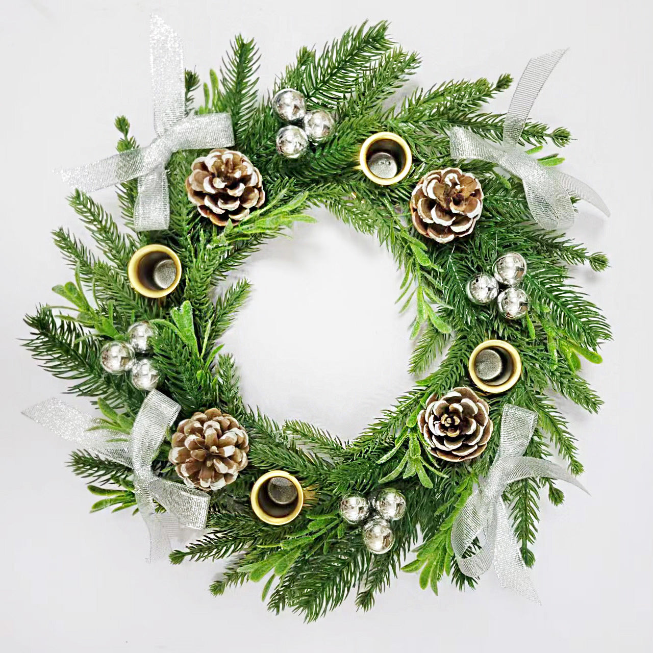 Christmas simulation wreath candle link festival atmosphere decoration home dinner party layout table setting