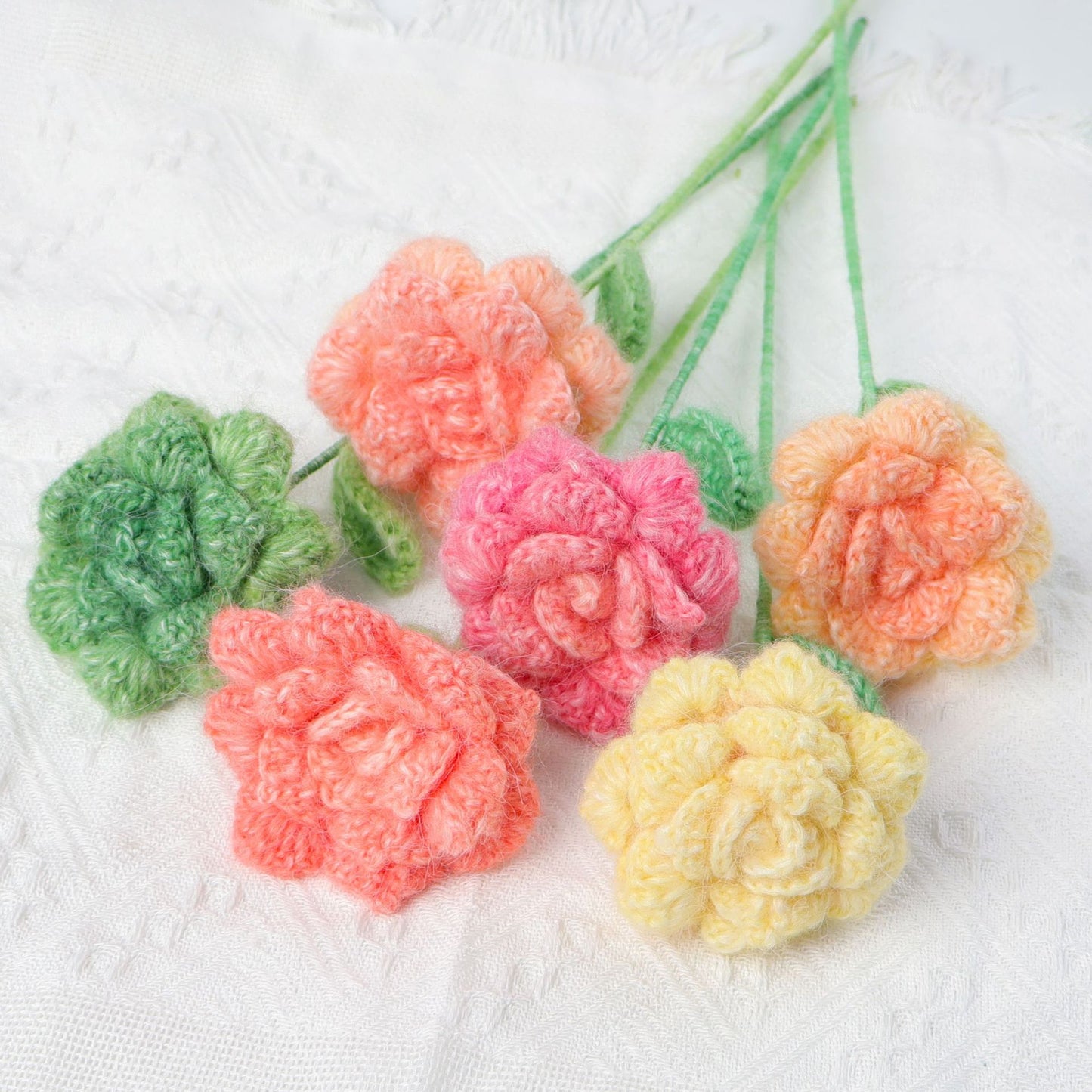 Crocheted seahorse hair rose