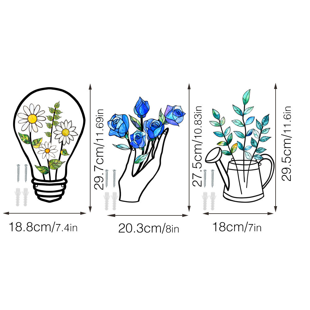Metal vase flower crafts wall decoration painting wall sticker home decorations