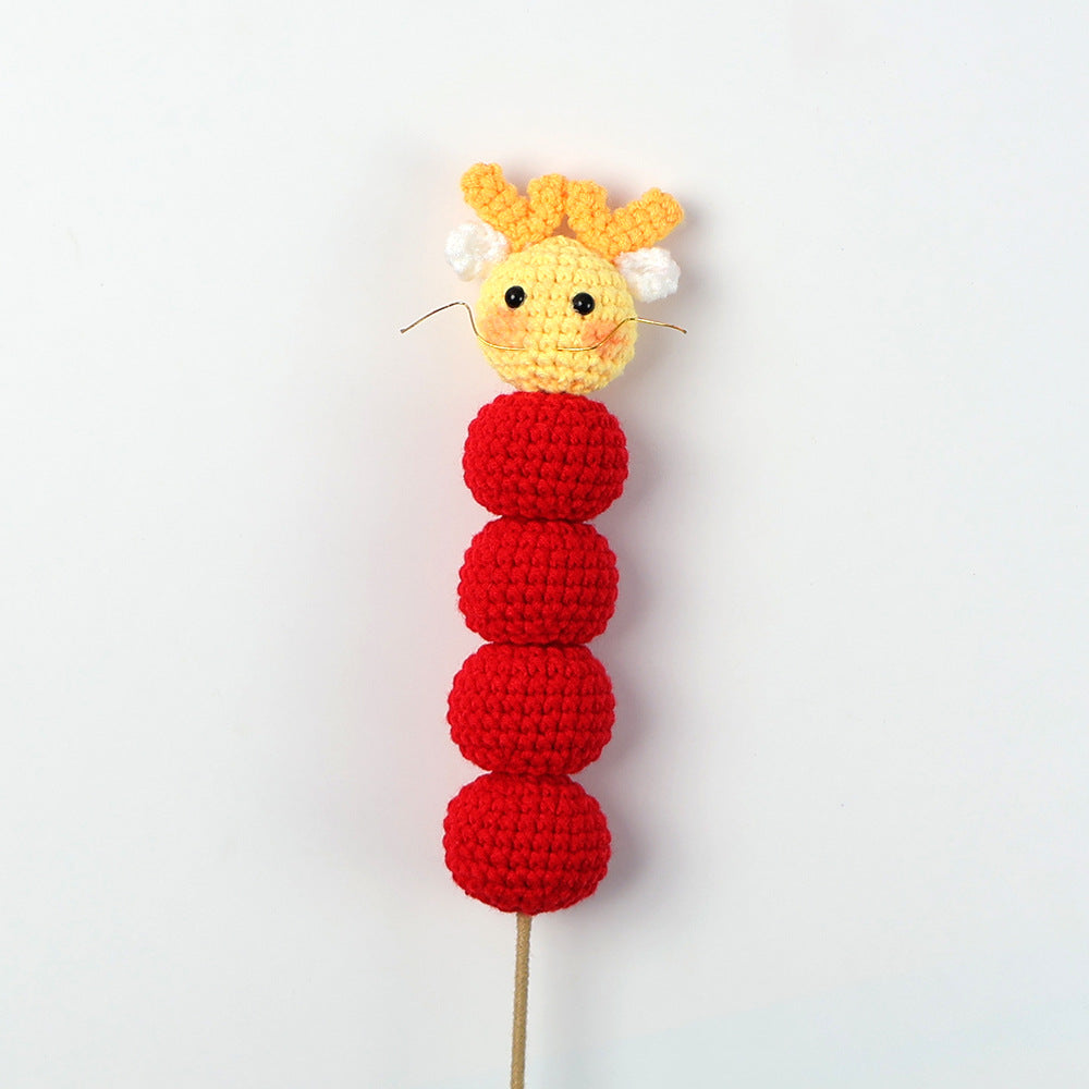 Crocheted sugar ball rabbit flower branch