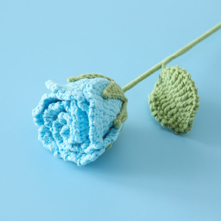 Crocheted Roselle rose branches