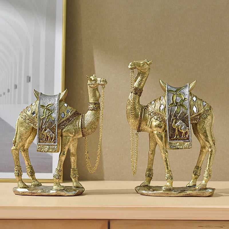 Classical style luxury art camel ornaments new home living room entrance TV cabinet