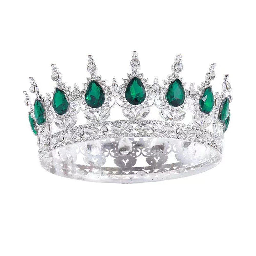 Crown bride headdress dress wedding princess luxury shiny full round crown