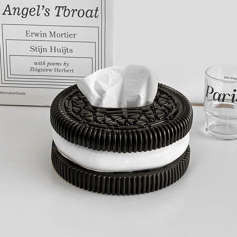 Creative simple Oreo tissue box home living room bedroom desktop high-grade tissue box decoration ornaments