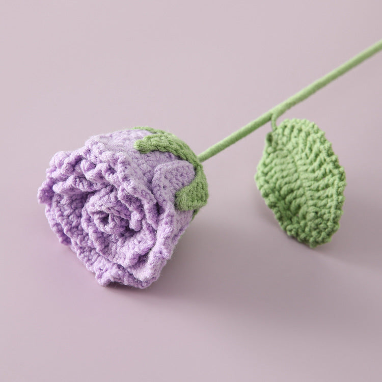 Crocheted Roselle rose branches