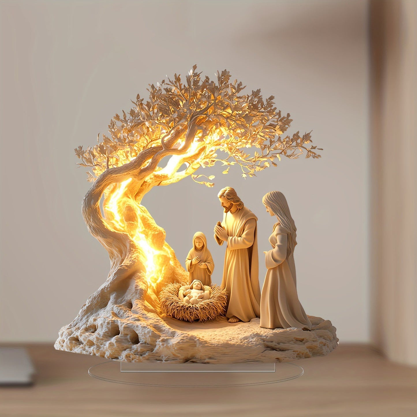 Desktop decoration family Jesus tree of life newborn desktop decoration acrylic ornaments