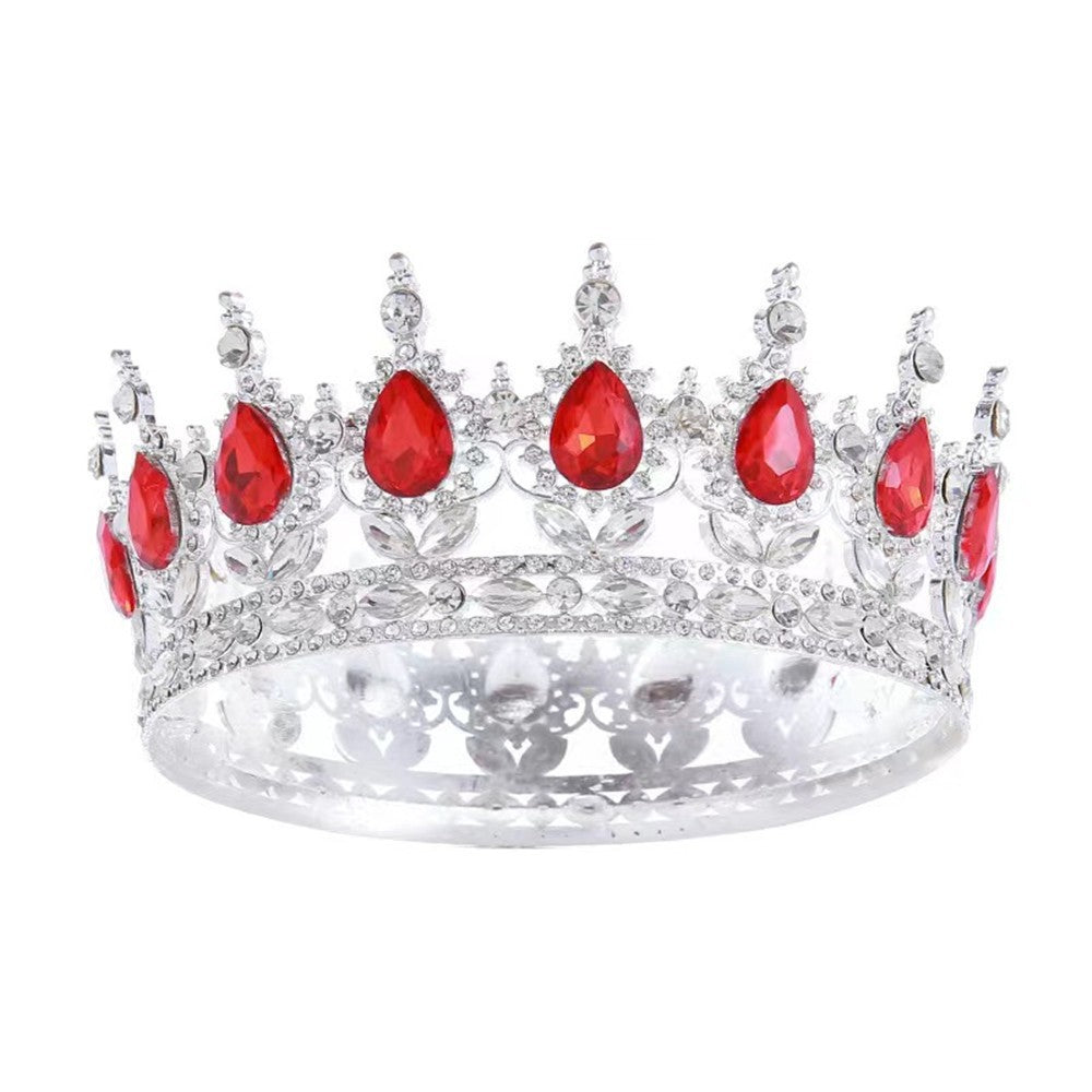 Crown bride headdress dress wedding princess luxury shiny full round crown