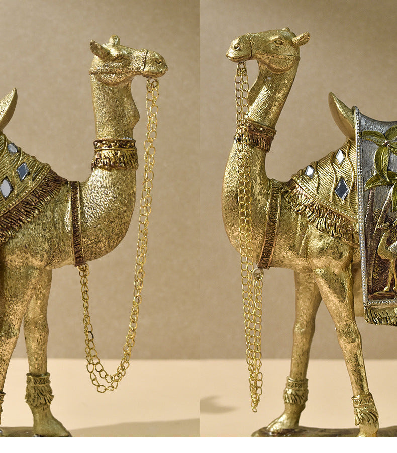 Classical style luxury art camel ornaments new home living room entrance TV cabinet