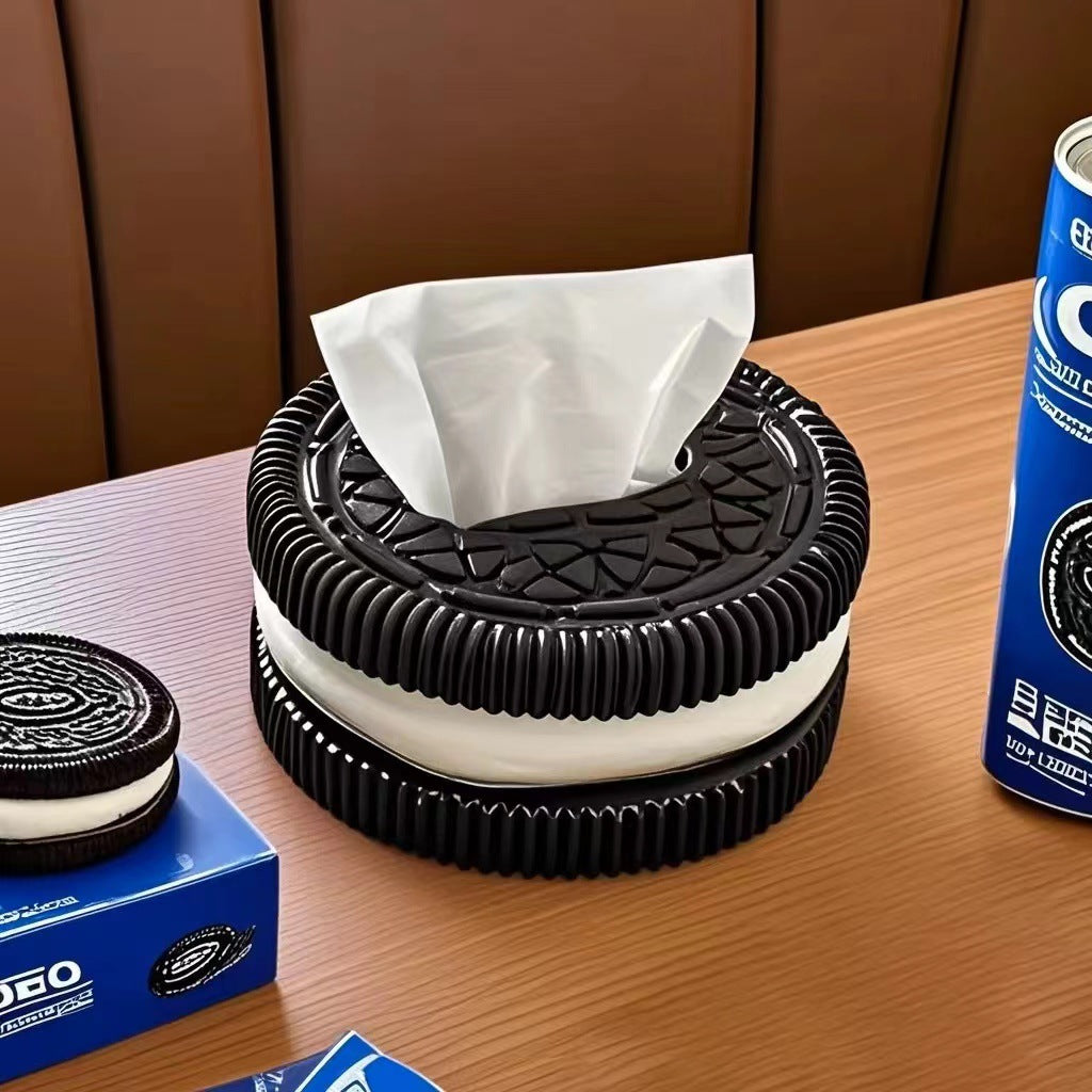 Creative simple Oreo tissue box home living room bedroom desktop high-grade tissue box decoration ornaments