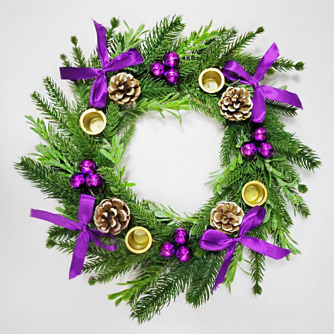 Christmas simulation wreath candle link festival atmosphere decoration home dinner party layout table setting