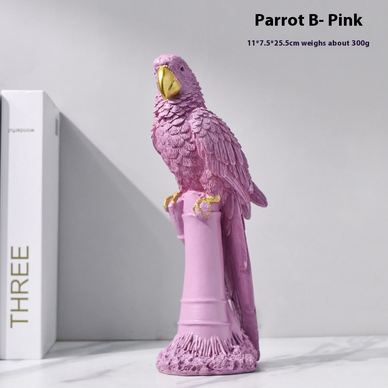 Luxury creative living room parrot ornaments handicrafts home living room TV cabinet desktop decorations