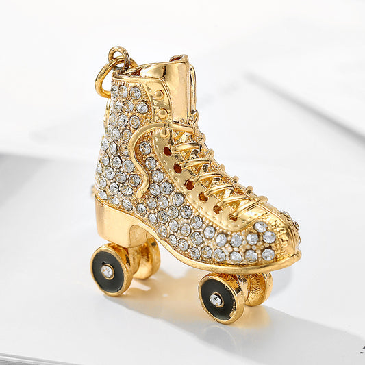 Diamond-encrusted Skates Small pendant Gift