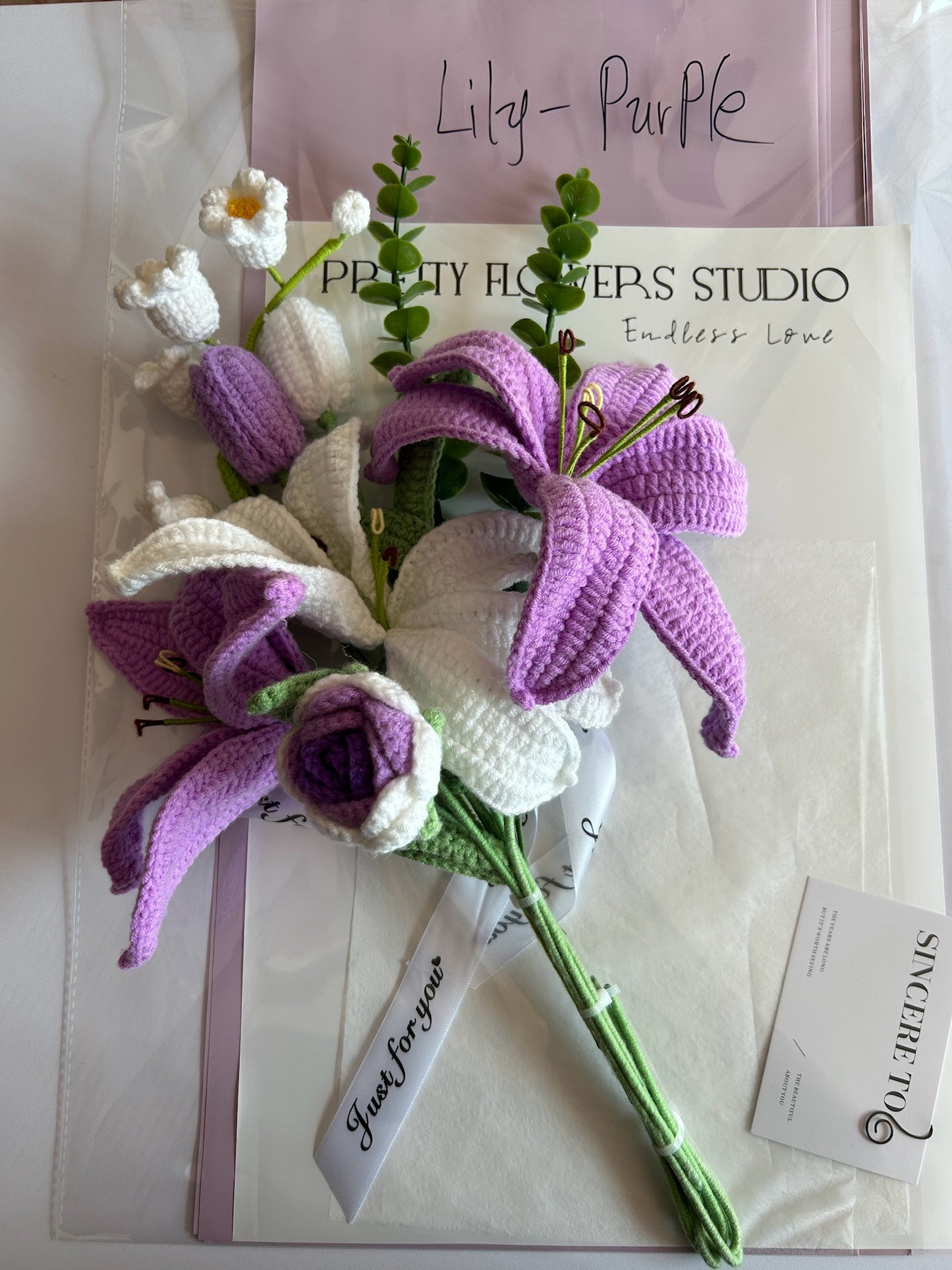 Crocheted Purple Lily Flower - DIY