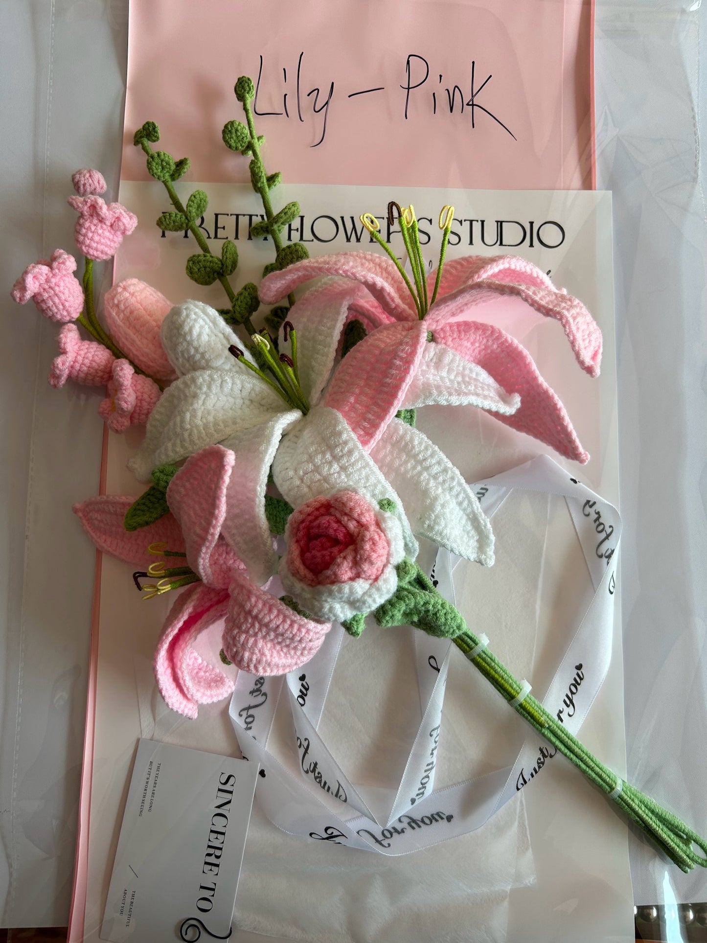 Crocheted Pink Lily Flower - DIY